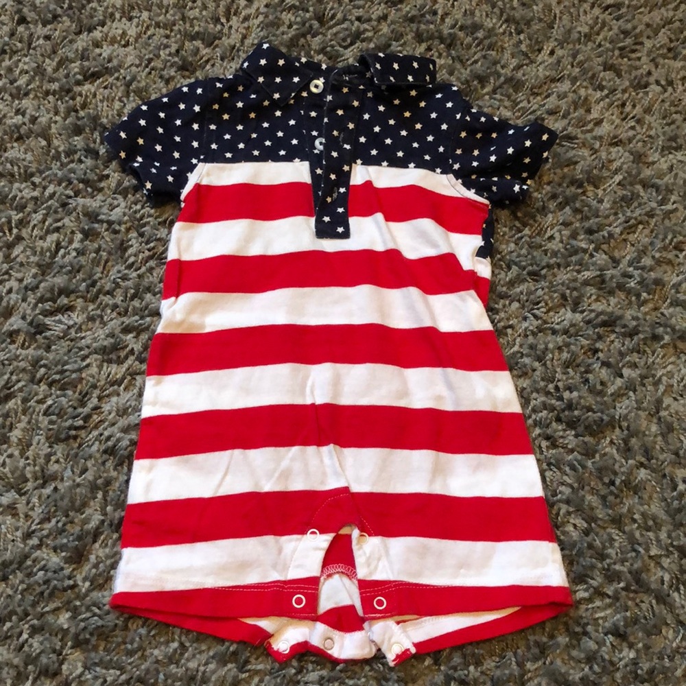 GYMBOREE 6-12 month RED WHITE & BLUE ROMPER